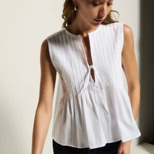 NWT Nation LTD Ali Tie Front Top White Size Medium